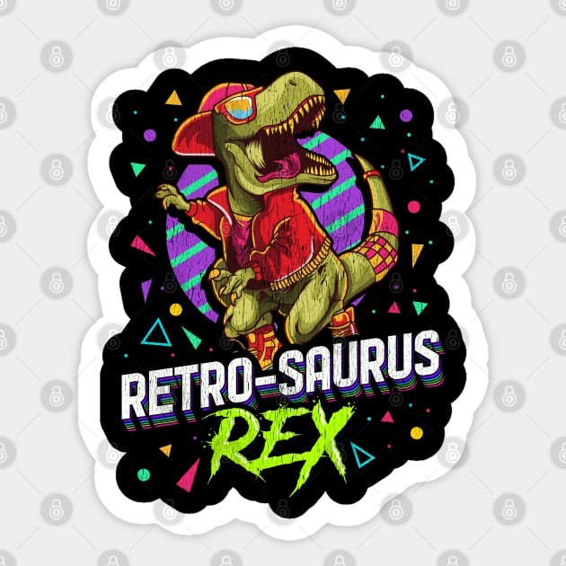 Retro Saurus T Rex Dinosaur Cool Sticker by E